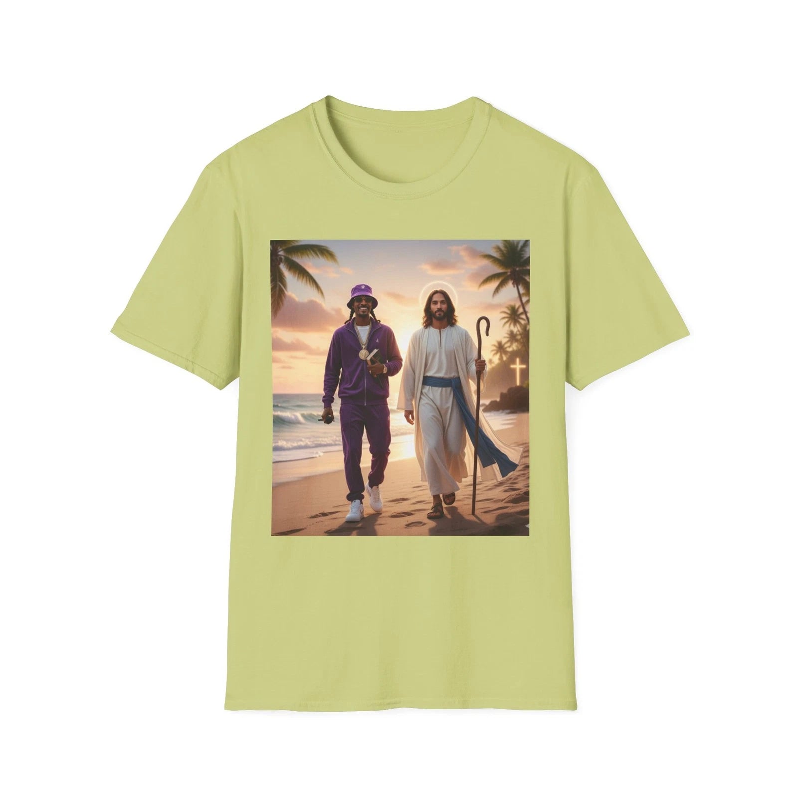 Graphic Tee, Snoop Dog Walking with Jesus Shirt, Hip Hop Music Lover Gift,