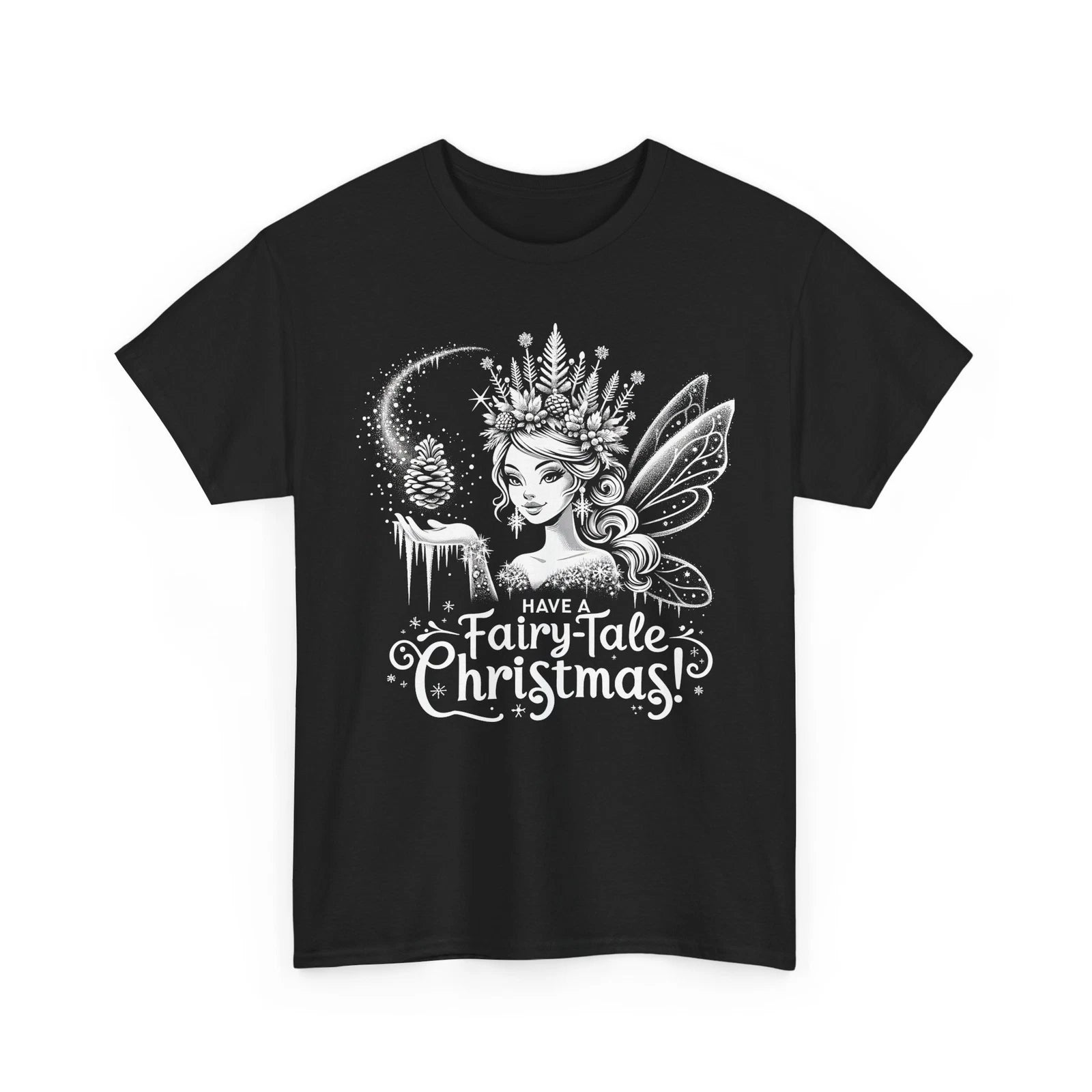 Christmas fairy Monochrome Sweater Weather T-Shirt | Cozy & Cute Winter Fashion