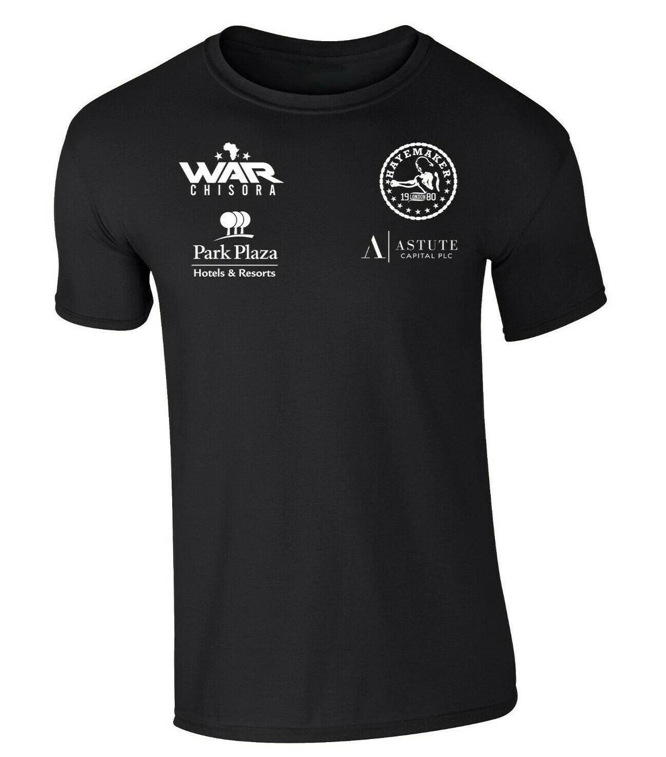 Derek Chisora  Black Boxing T-Shirt White Print