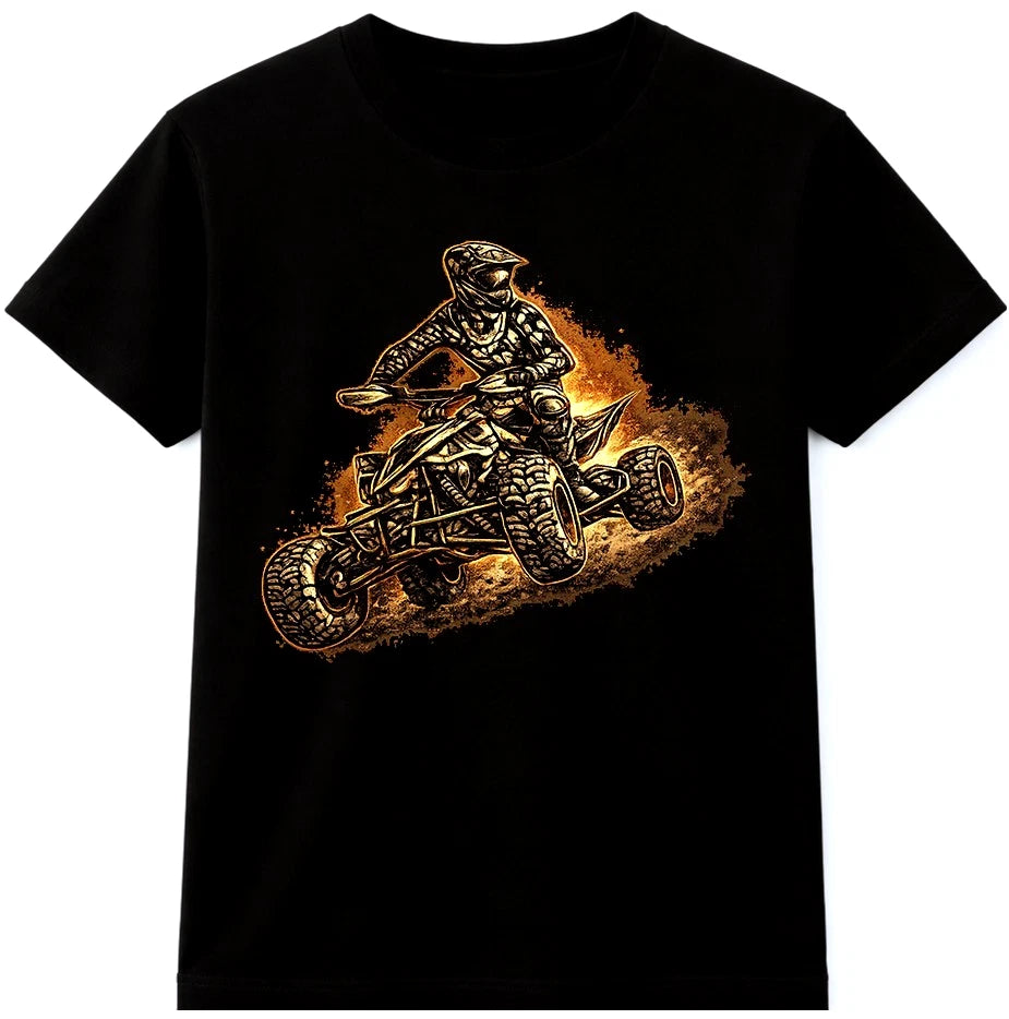 ATV Quad Bike Racing Off Road Motocross Rider Dirt Trail Graphic T-Shirt.