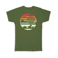 Gift T-Shirt : Retro Hot Air Balloon Gradient Colors Art Print Adventure Room