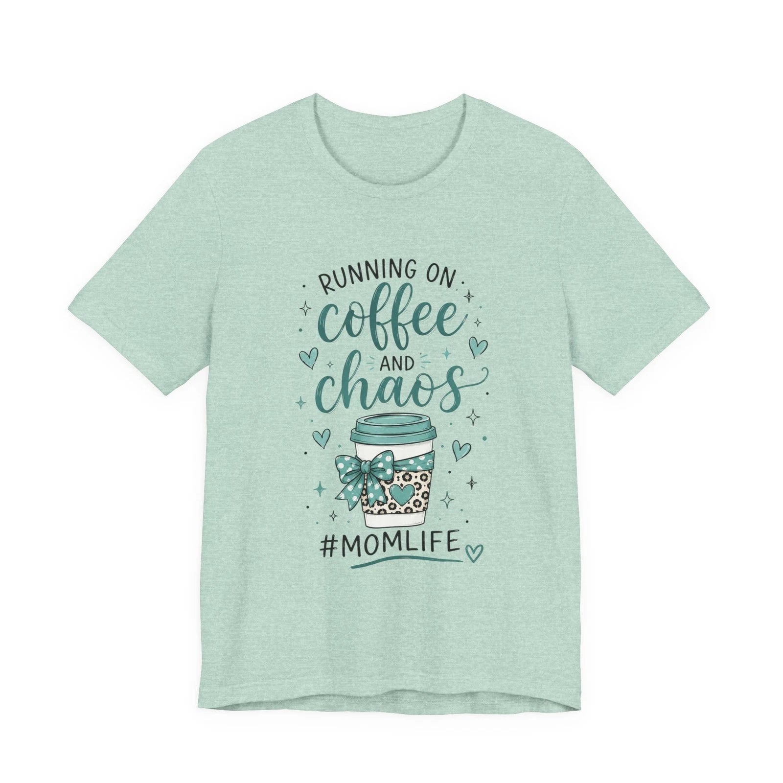Running on Coffee and Chaos Tee | #MomLife coffee cup design