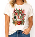 Cozy Christmas Vibes Shirt Cocoa Gingerbread Holiday Graphic Tee Womens Gift Top