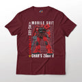Mobile Suit Gundam Anime MS-06S Char's Zaku II Suit Graphic Art Cotton Tee