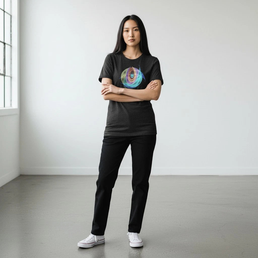 Energy Abstract Art T-Shirt Colorful Geometric Graphic Tee Unisex Soft Cotton