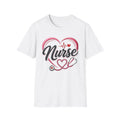 Faux embroidery Nurse Heartbeat Stethoscope T-Shirt | Medical Nursing Tee