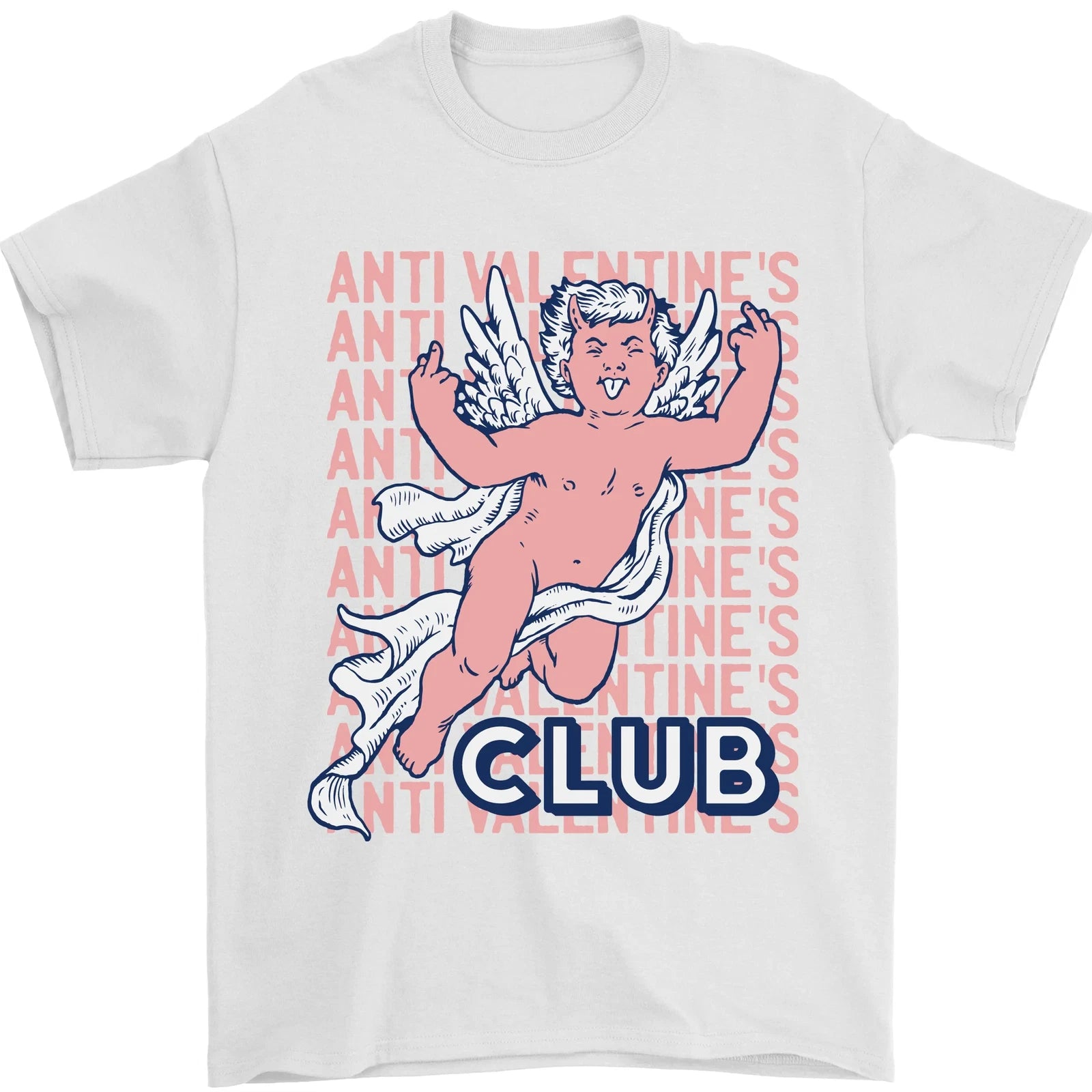 Anti Valentines Day Club Mens T-Shirt 100% Cotton