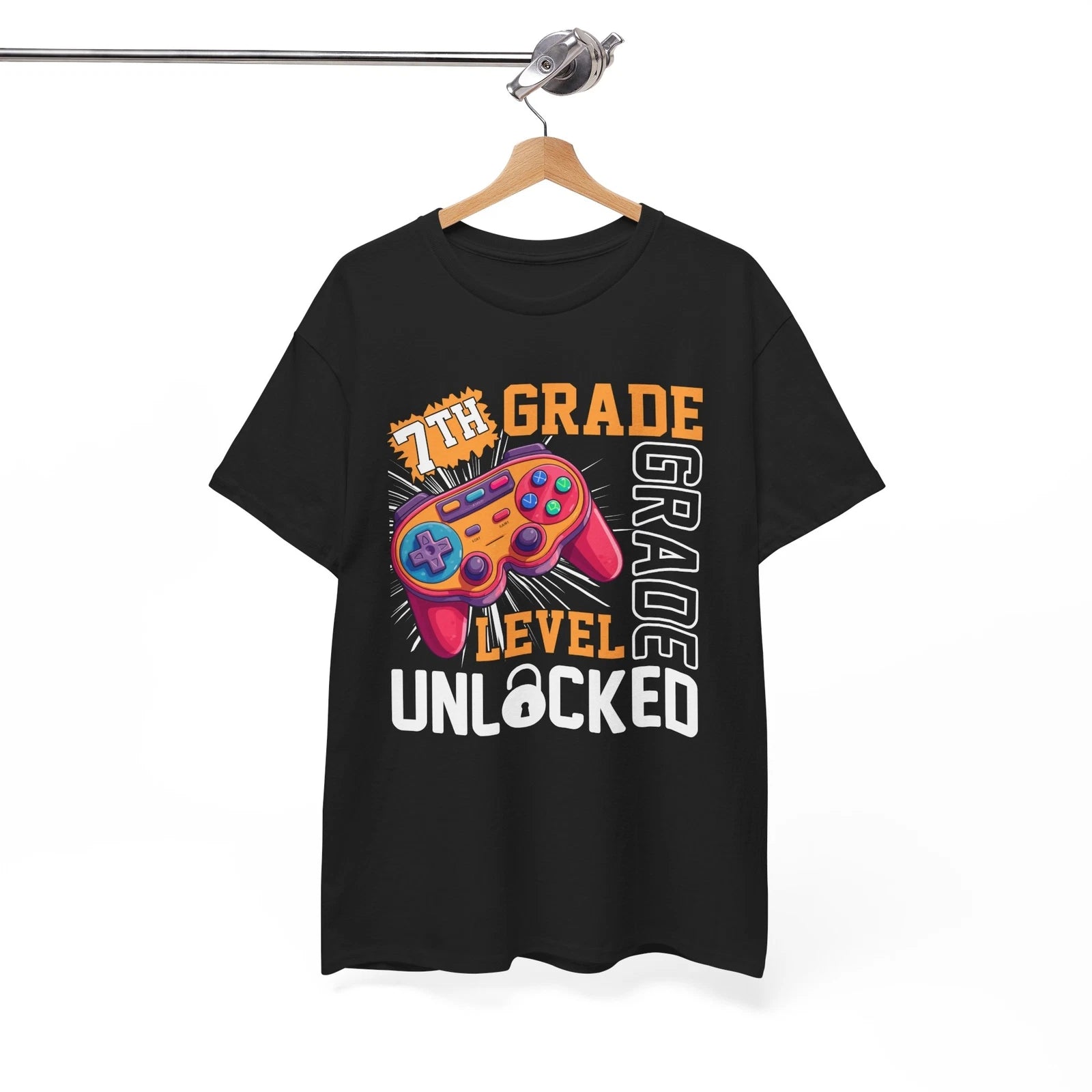 7th Grade Level unlocked T-Shirt | Funny Gamer Tee | Best Gaming Shirt