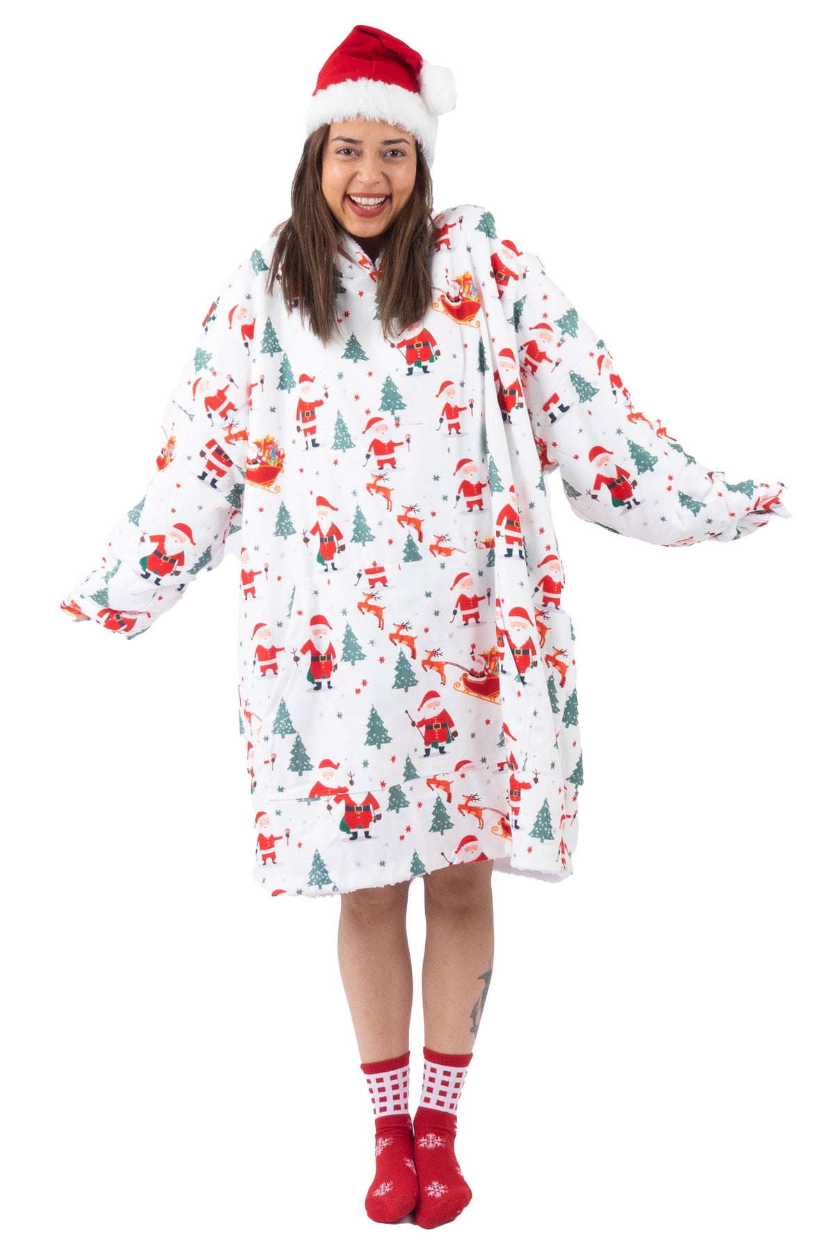 Santa Family Matching Pajama Collection Hoodie Blanket