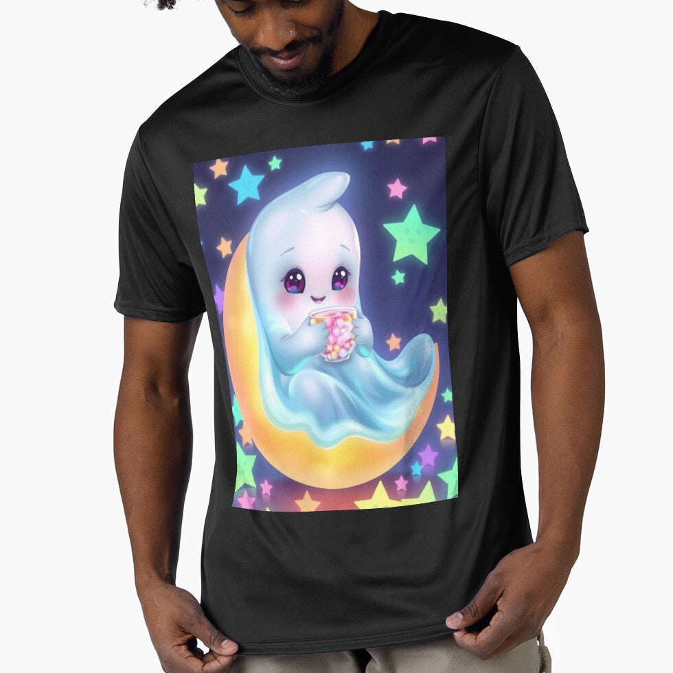 Cute Ghost Drinking Candy on Moon by ArmaanArts