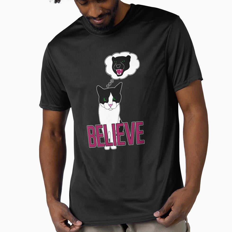 Believe! Even cats have dreams! Cat lover t-shirt by Becca C. Smith