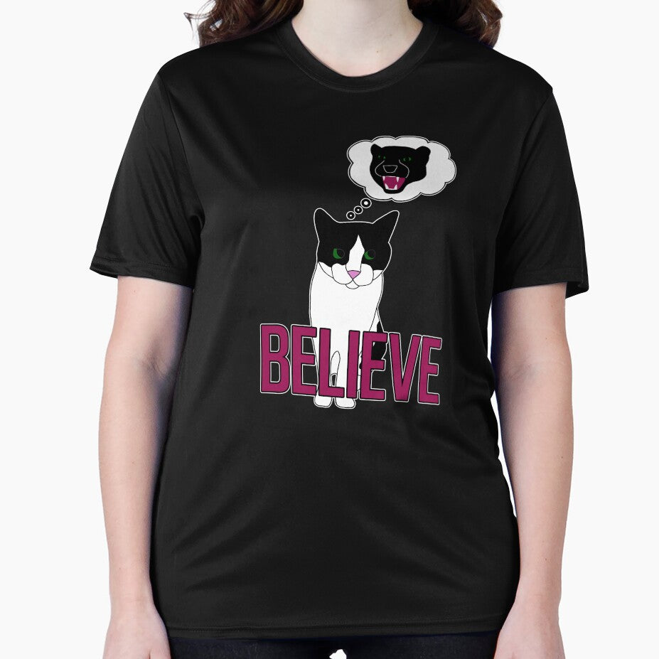 Believe! Even cats have dreams! Cat lover t-shirt by Becca C. Smith