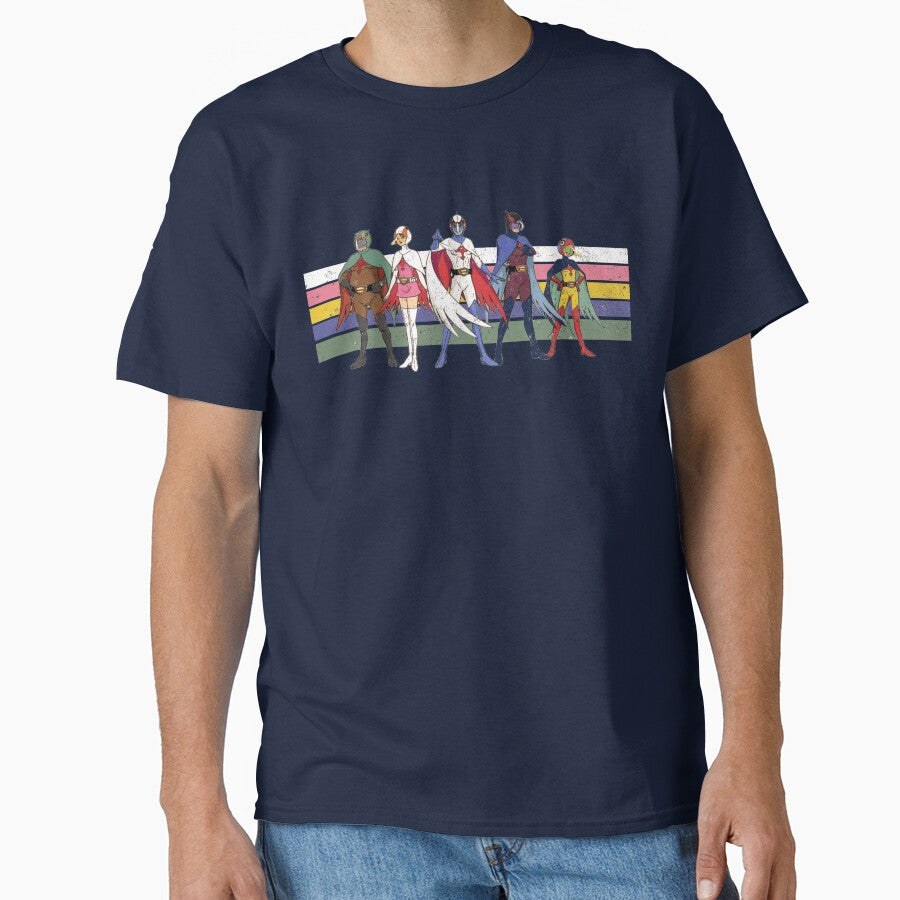 Gatchaman, G Force Battle of the Planets Retro Stripe by Surfer Dave Designs