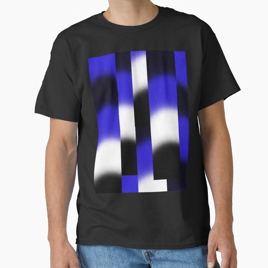 Blue Black and White Unique Hypnotic Geographic Pattern by ChromaticAddict