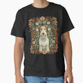 Wire Fox Terrier in a William Morris Style Floral Garden by AntiqueImages
