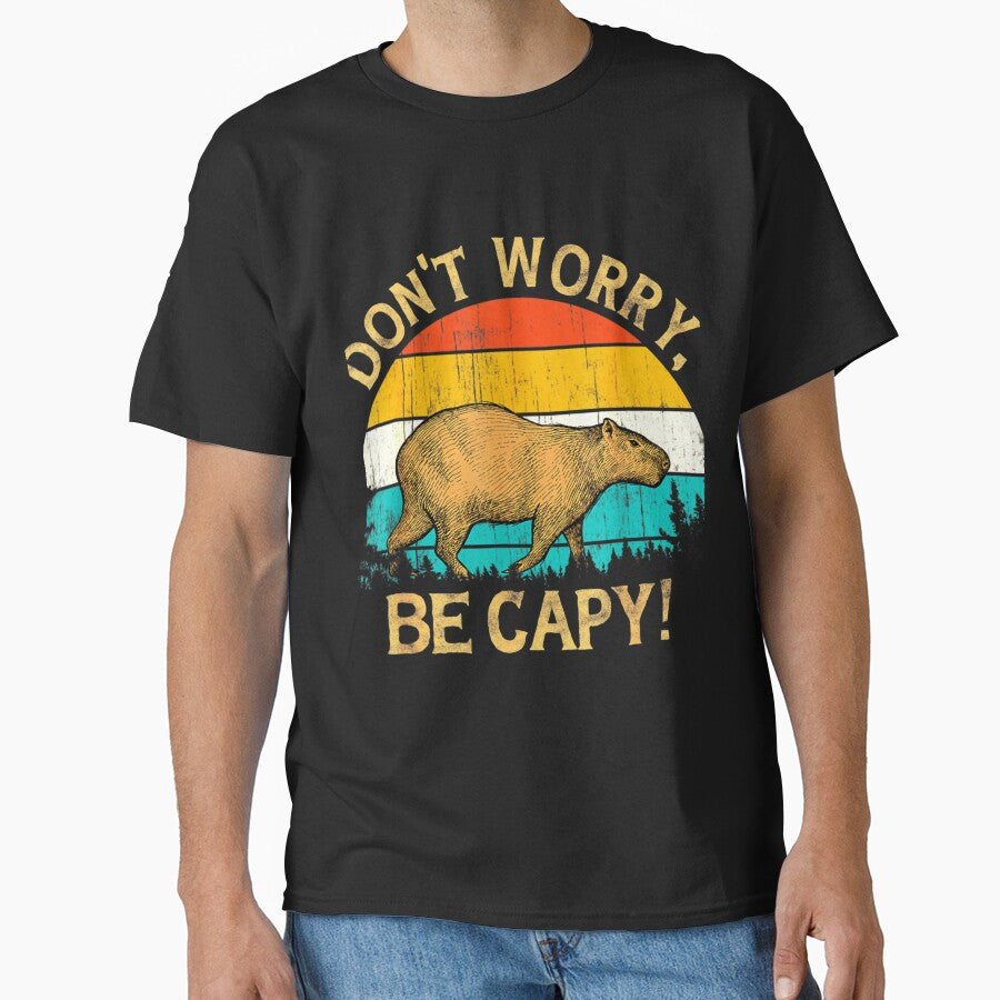 Capybara Vintage Retro Style Awesome Don't Worry, Be Capy Classic by FusionAttire