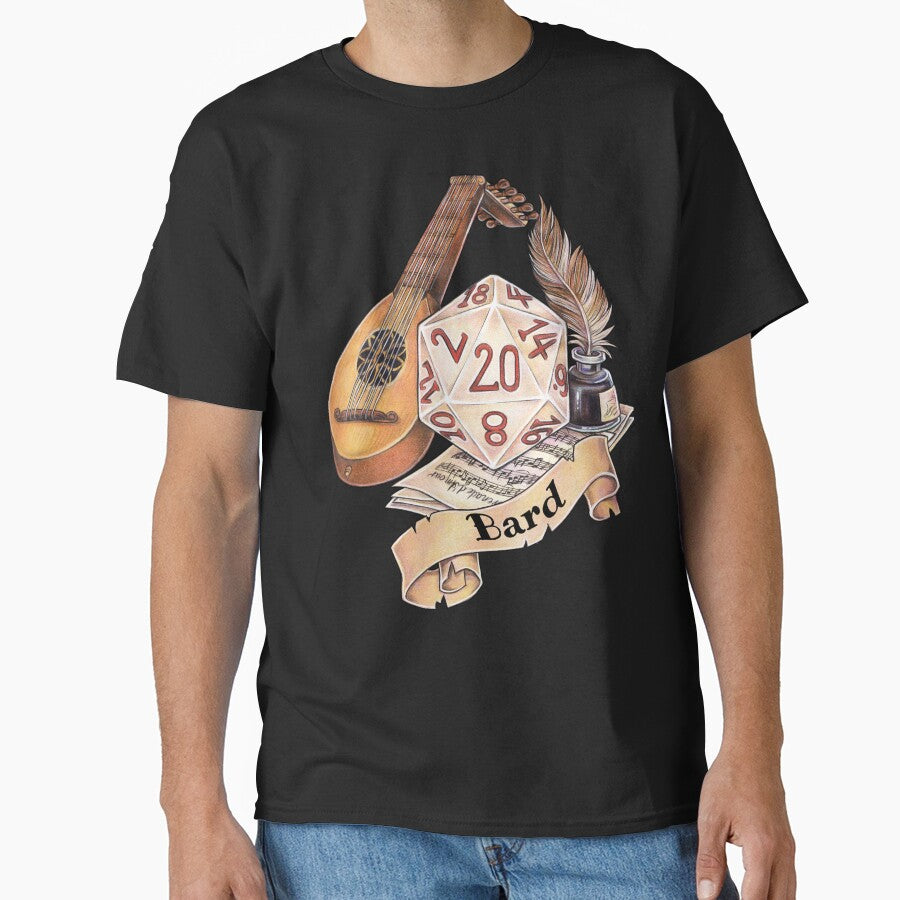 Role-playing game tabletop D20 dice gift bard by ZadzeneaArt