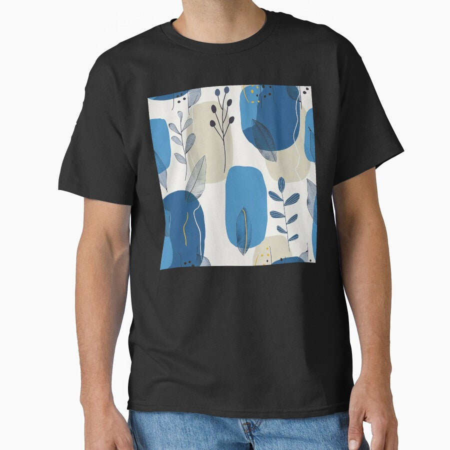 Boho-Style Cool Blue Hues Abstract Art Designs by DEC02