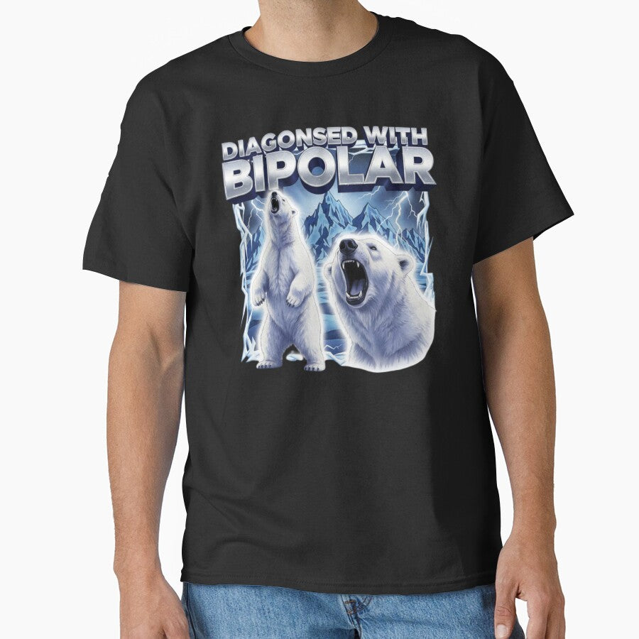 Polar Bears, Bipolar, mental health, funnyfits70, Humor, Funny, retro, vintages, funny quotes, animal humor, by FunnyFits70