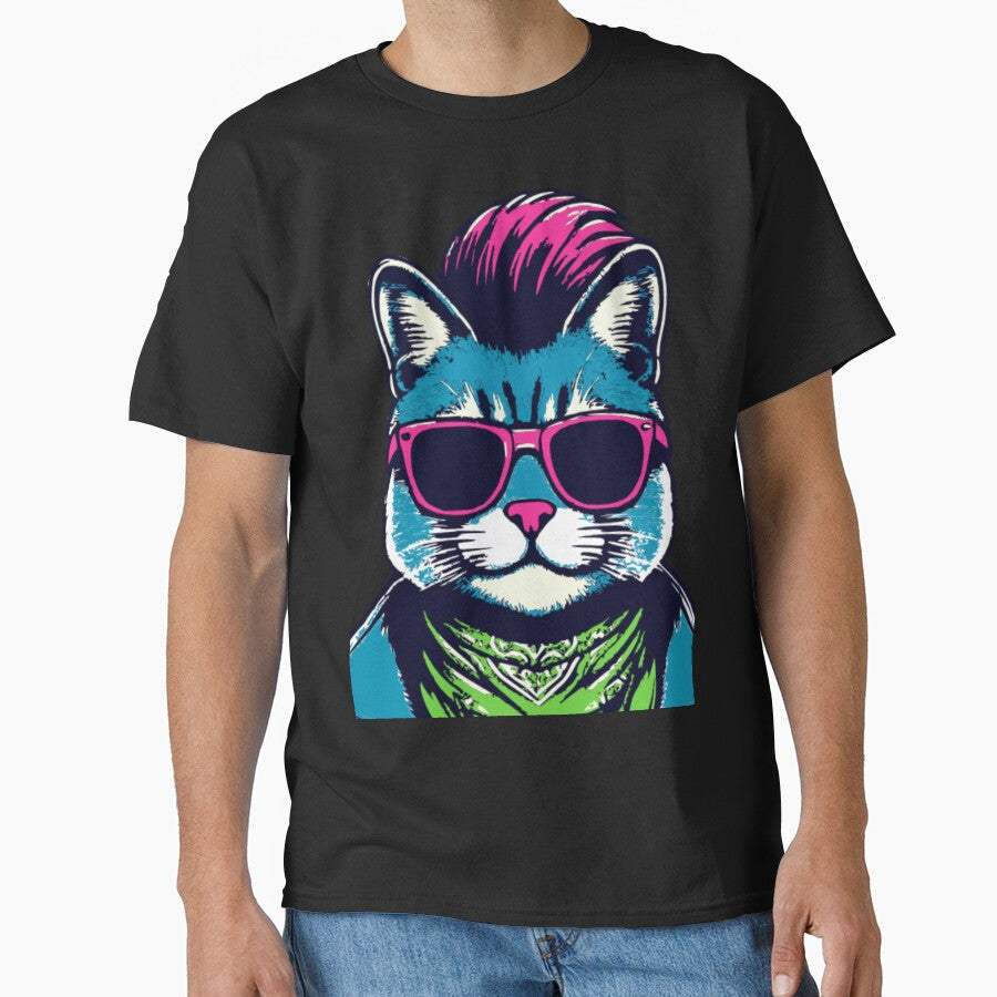 80s Pop Art Cat - Modern Pop Art | City Pop Art Punk Style by Kubala