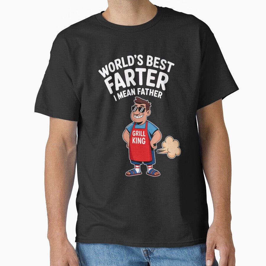 World’s Best Farter I Mean Father Funny Grill King Dad Joke Gift by PosiMCreations