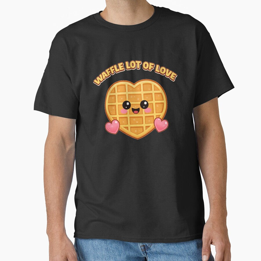 Waffle Lot of Love Cute Pun Shirt by Papier Atelier Art