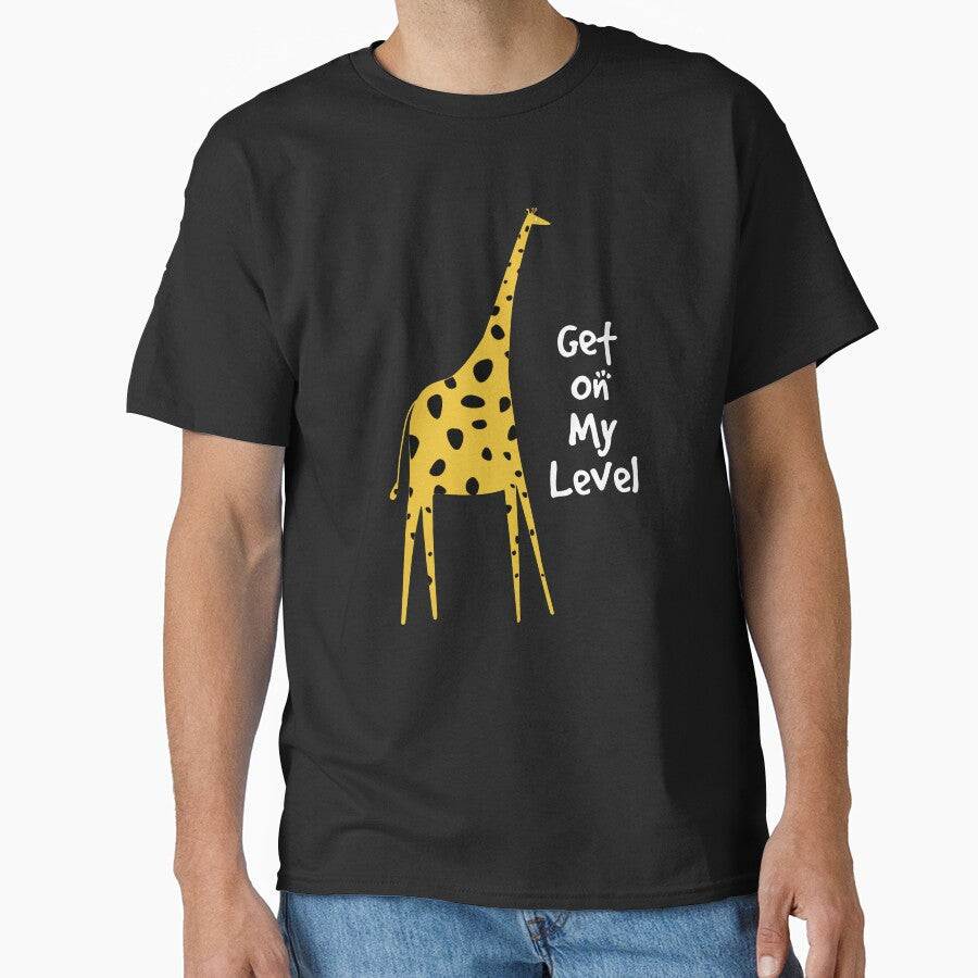 Giraffe Lover Gift Design Get On My Level Pun Gift design by Lisbob