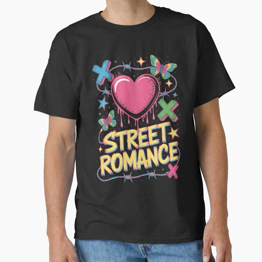 Street Romance Dripping Heart Barbed Wire Butterfly XOXO Valentine's Day by DarylWelsh2024