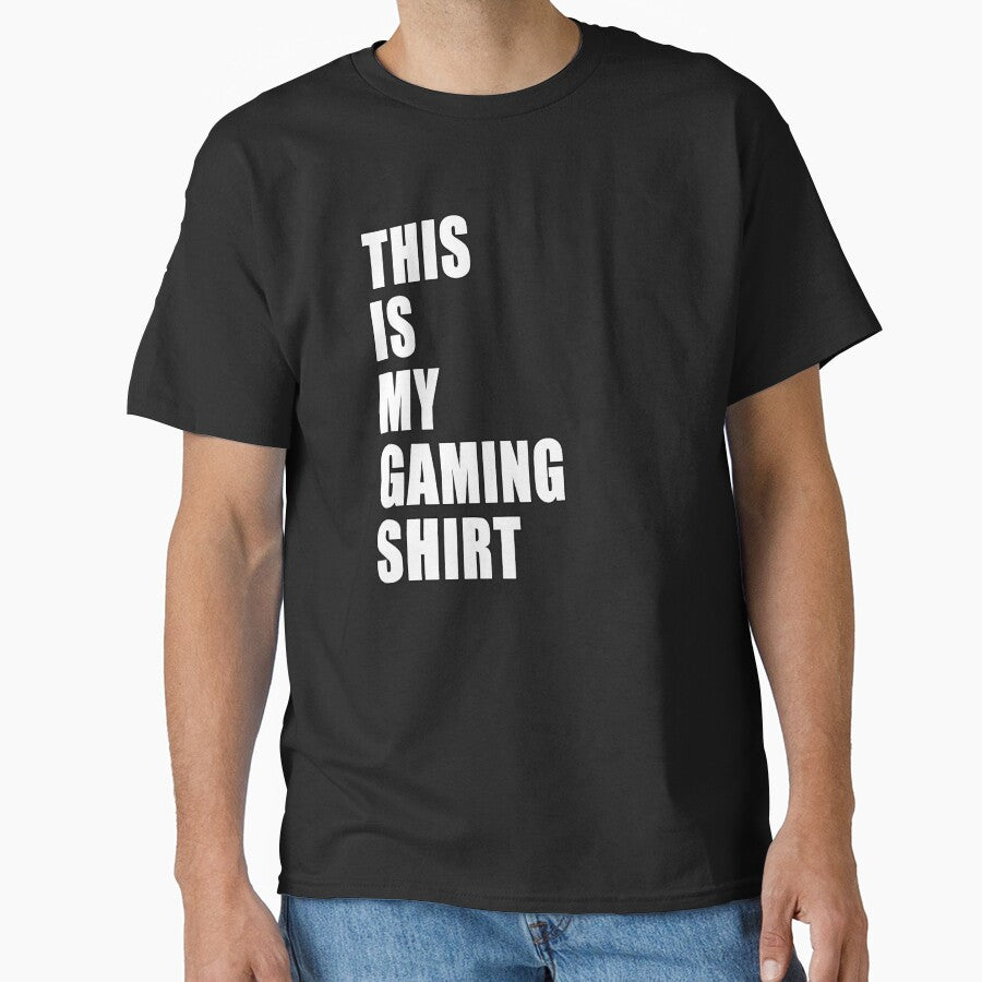 This Is My Gaming Shirt Funny Nerd Gamer Dad Joke Design Whit Text by Jason Gilbert