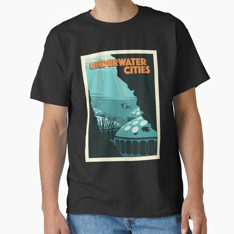 Underwater Cities Board Game- Minimalist Travel Poster Style - Gaming Art by MeepleDesign