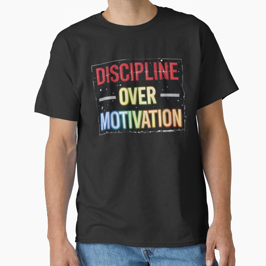 Discipline Over Motivation Gym Quote Typography by MoodThread