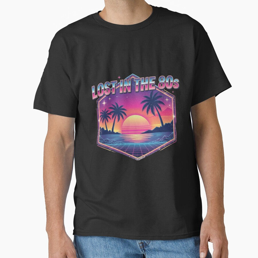 Retro Synthwave Sunset | "Lost in the 80s" Vintage Aesthetic by NikieesCreation