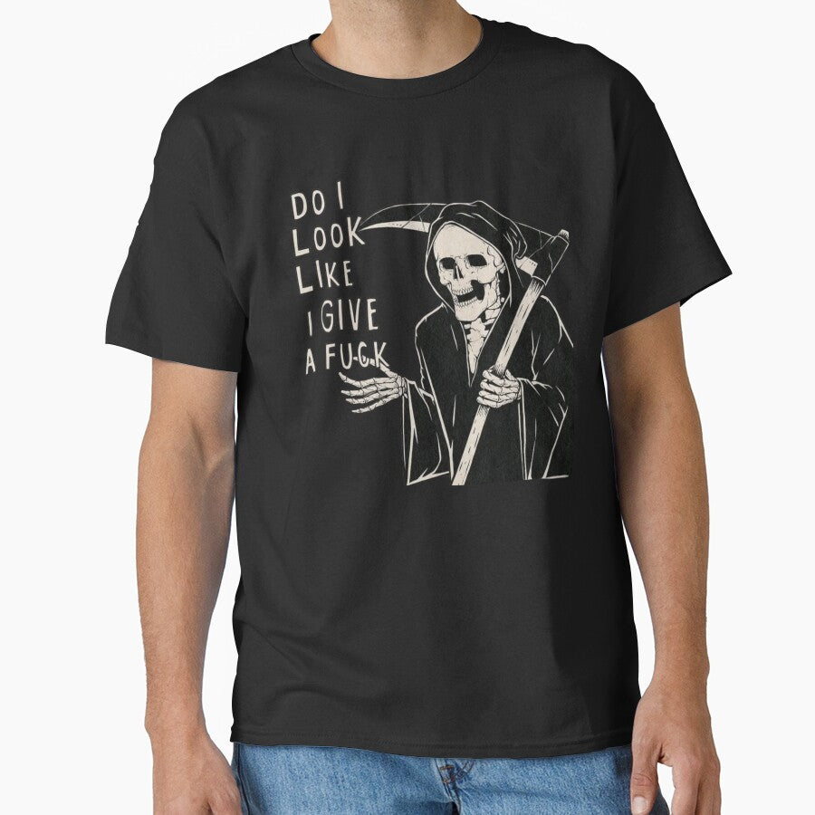 Do I look like I give a fuck? skeleton grim reaper meme by ggeeoxcv