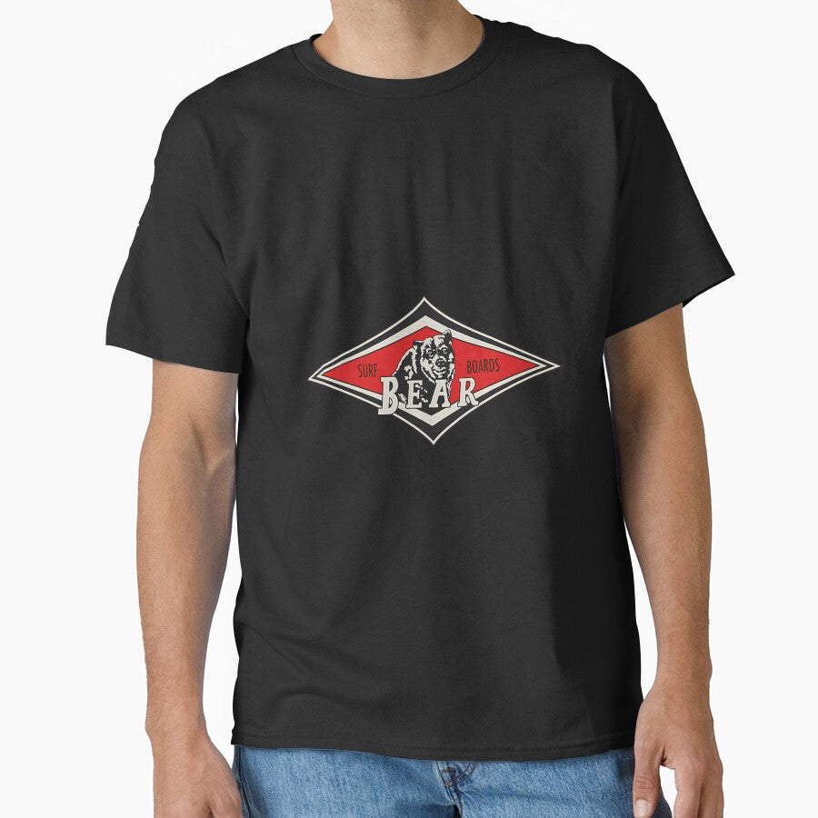 Vintage Surfing Bear Big Wednesday Cult Surfboard Red Surf Logo Diamond Retro T Shirt by ChukyMall