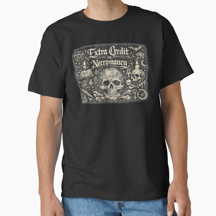 Extra Credit in Necromancy – Occult Chalkboard Phrase by Mouraludia