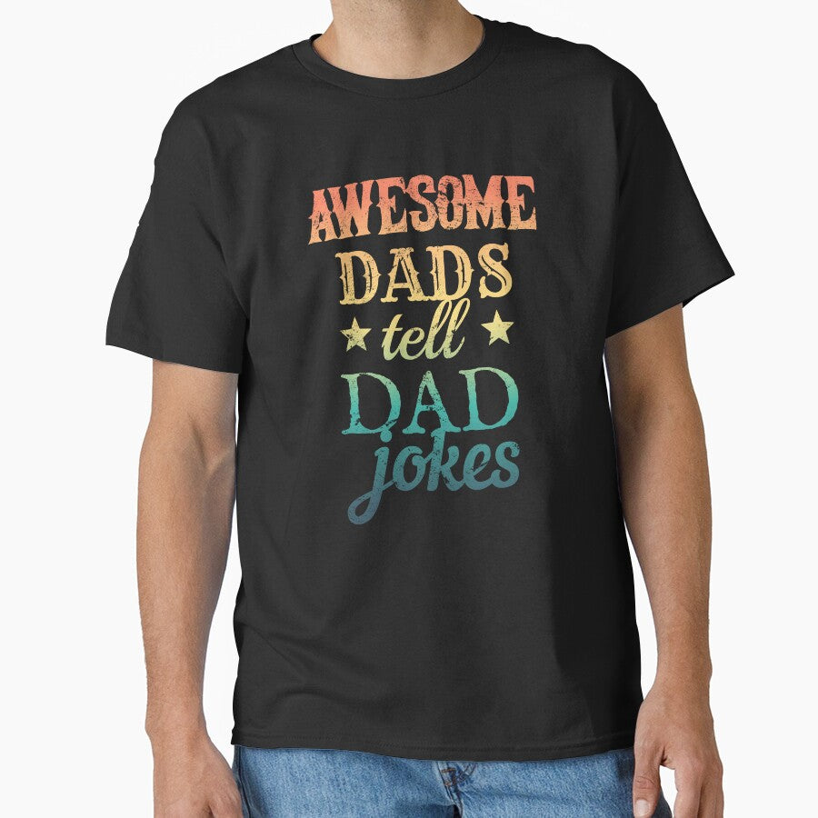 Cool Distressed Style Colorful Fun  Awesome Dads Tell Dad Jokes Design by TrulyEpoque