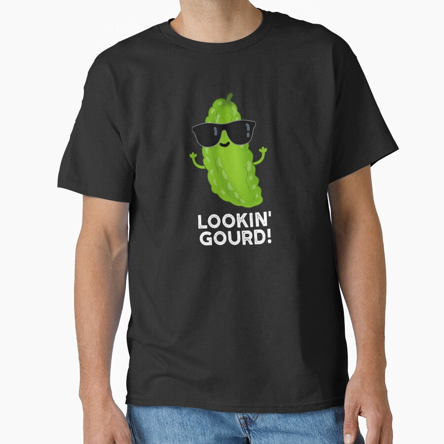 Looking Gourd Funny Cool Veggie Pun (Dark BG) by punnybone