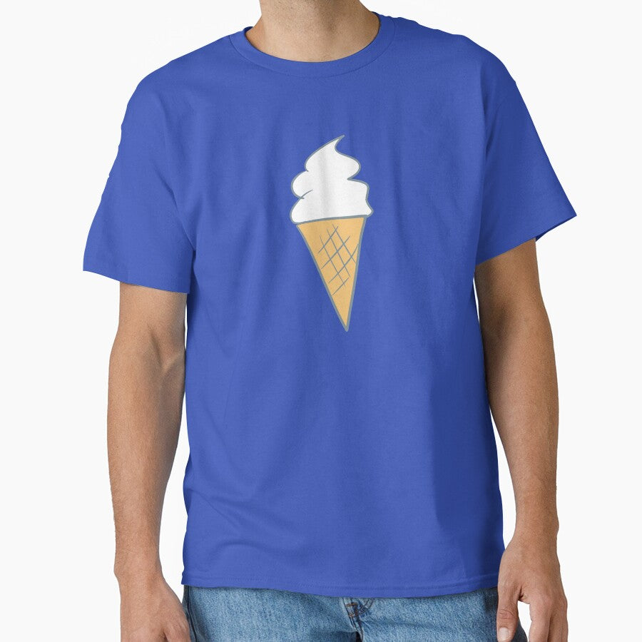 Soft-Serve Cartoon Style Vanilla 99 Ice Cream Pattern Brown background by Karen Ekdahl