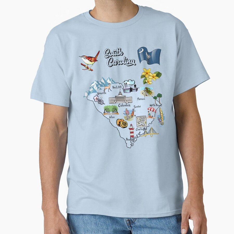 South Carolina State Pride - Illustrated Map & Icons by mashmosh