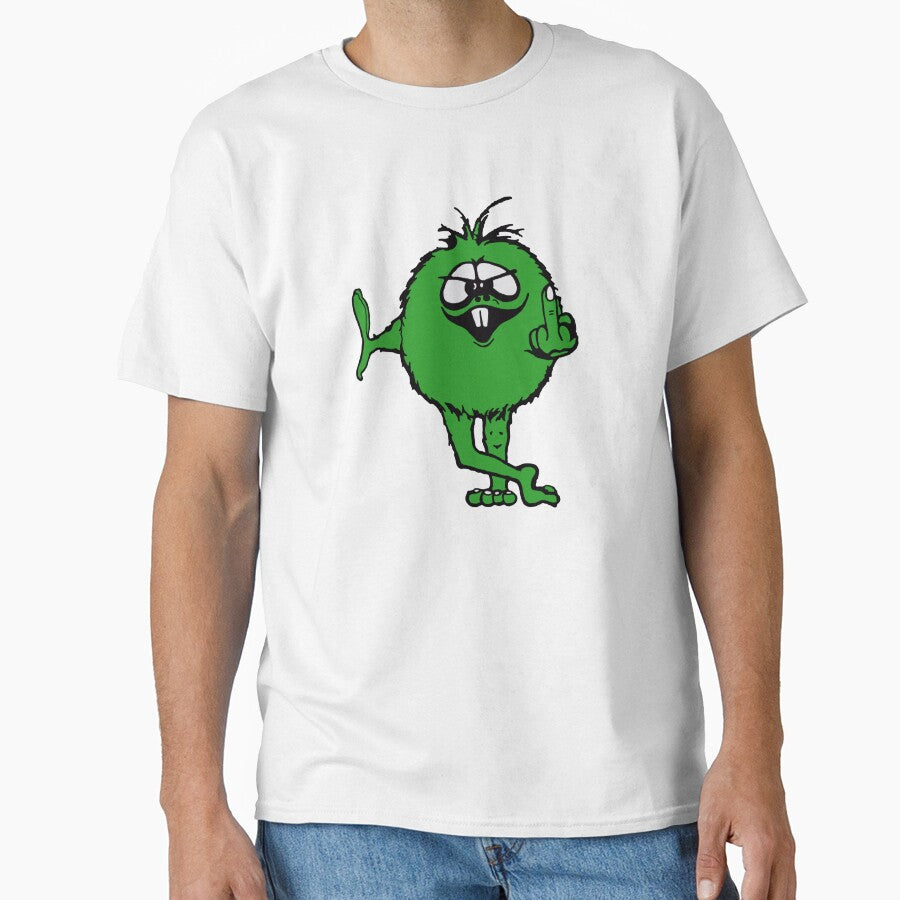 Green Guy flips bird - 70s retro by JMoreaux
