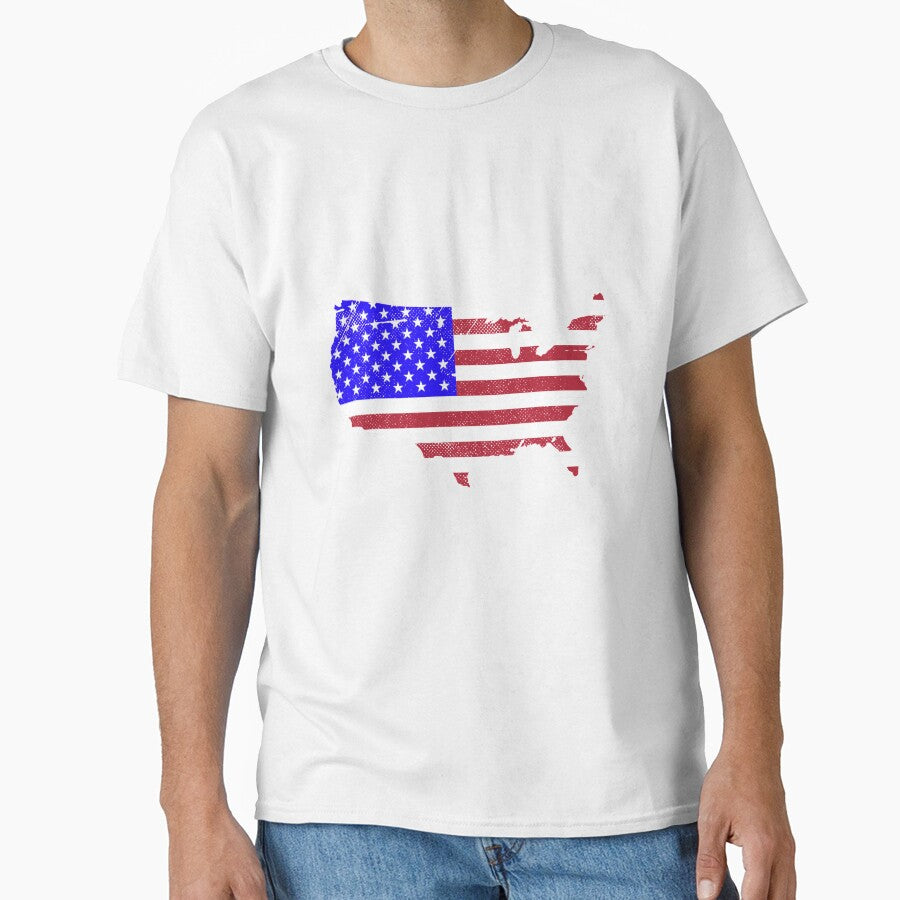 American Map T-Shirt for Men and Women by AllStarMerch