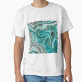 Agate Abstract Teal, Gray, White, Brown Swirl Pattern by silviaol