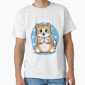 Cute Kawaii Cat Illustration – Adorable Chubby Kitty Cartoon with Hearts by NuniDesigns