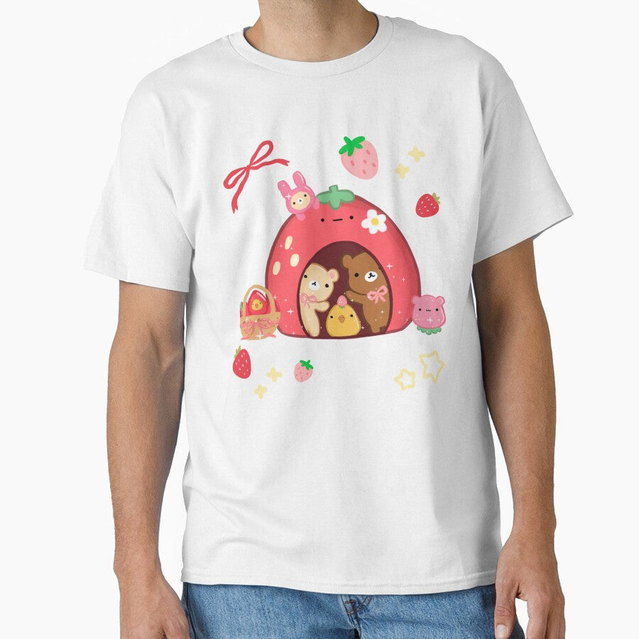 Kawaii Strawberry House and Bears by starbunnykawaii
