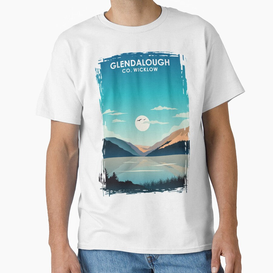 Glendalough Ireland Vintage Minimal Retro Travel Poster by Stadify