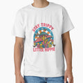 Stay Trippy Little Hippie — Retro Mushroom and Butterfly 70s Psychedelic Illustration by Colorful-Garden