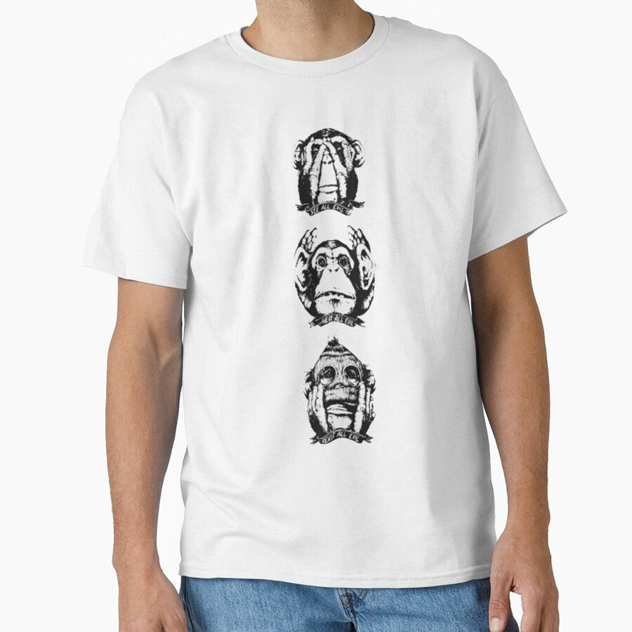 Three Wise Monkeys meme, Three Wise Monkeys stickers, Three Wise Monkeys shirt For Mom Dad Kids by yota habi