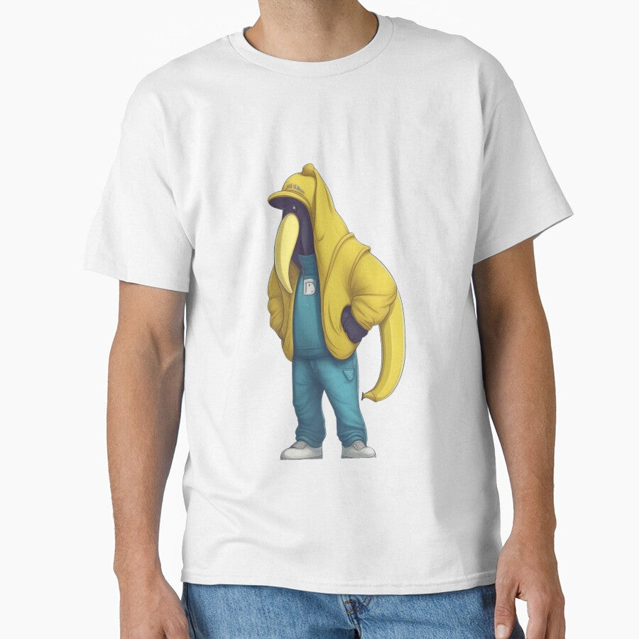Banana rapper anthropomorphic with hoodie and baseball cap by danny-Dsign