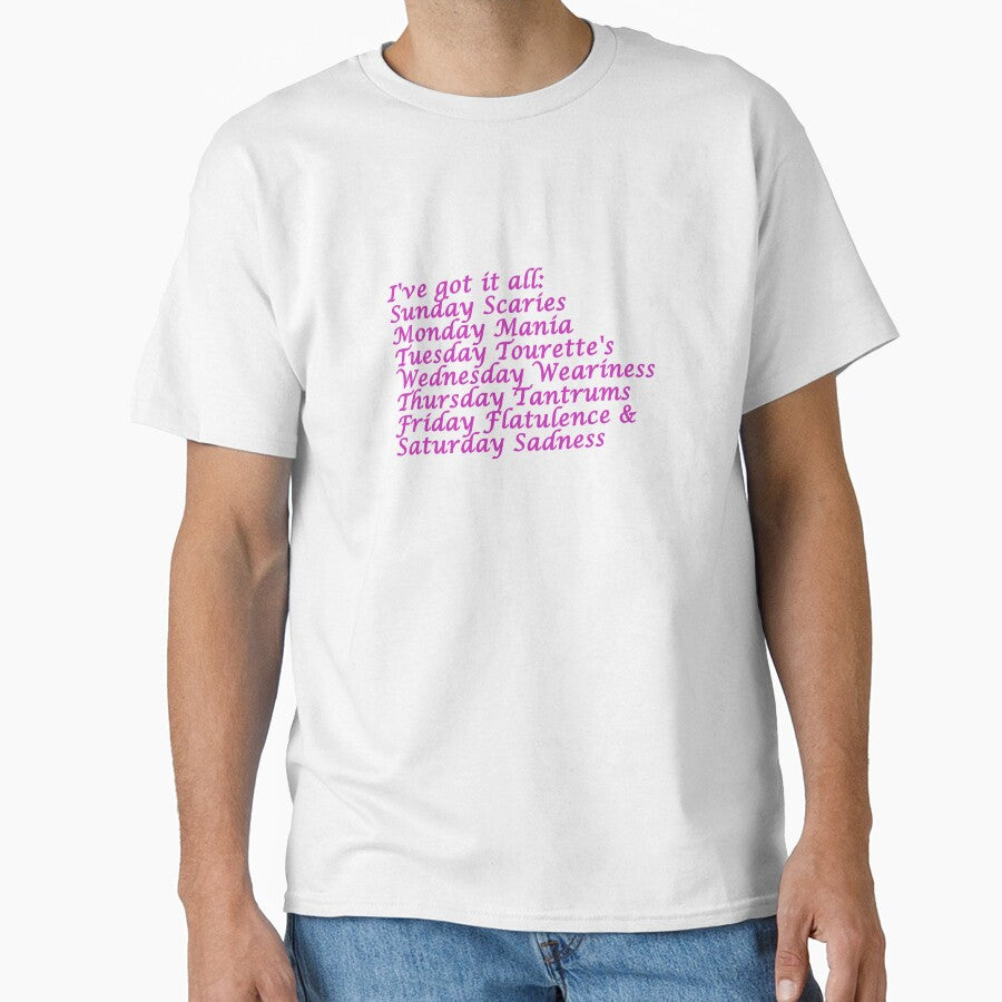 Funny and dark week day affirmations pink by AcornDesign