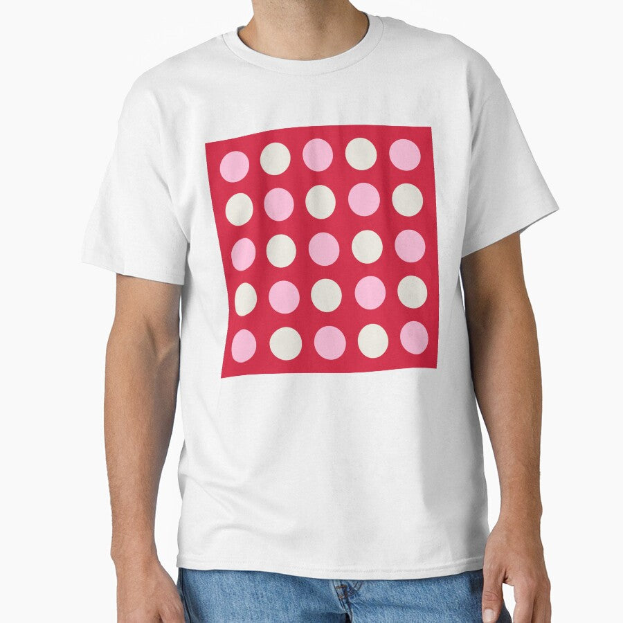 COTTON CANDY PINK, CREAM and RED Symmetrical POLKA DOTS by RachelMacht